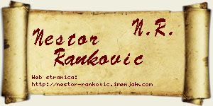 Nestor Ranković vizit kartica